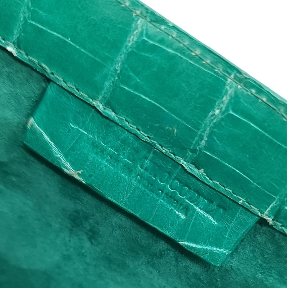 Nancy Gonzalez Green Crocodile Flap Crossbody Luxury Shoulder Bag Purse - Picture 10 of 15